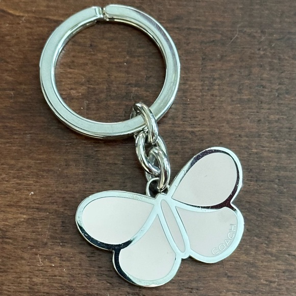 Coach Enamel Butterfly Fob Keychain - Light Pink - Picture 3 of 8